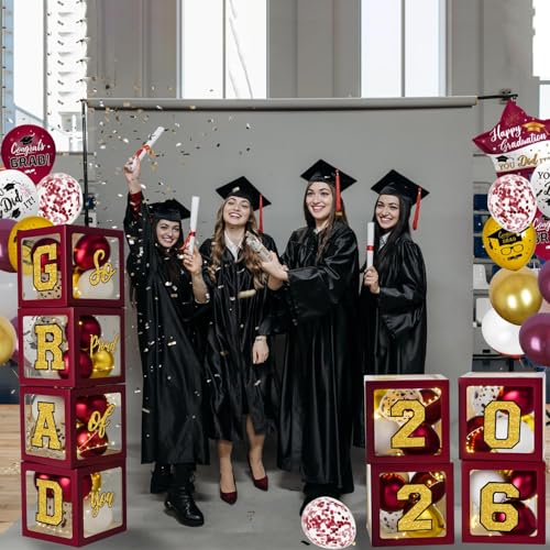 Maroon and Gold Graduation Decorations Class of 2026 Set