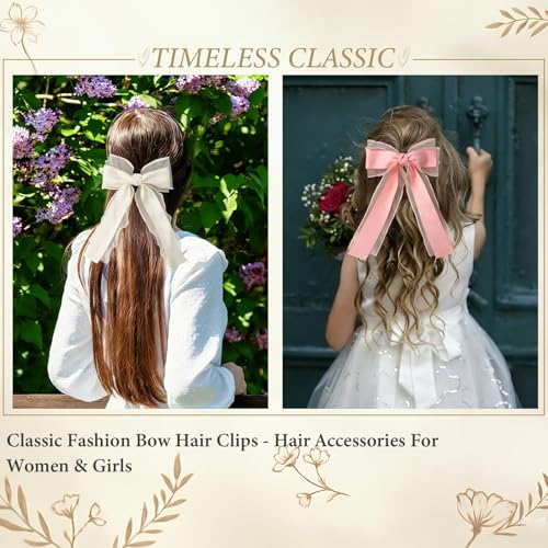 Silk Satin Hair Bows for Women Oversized Large Hair Clips 3 Pack