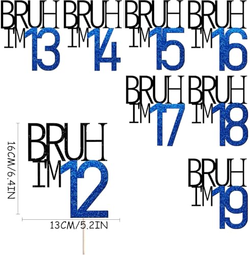 Bruh I'm 19 Cake Topper - Fun Birthday Decoration for Boys