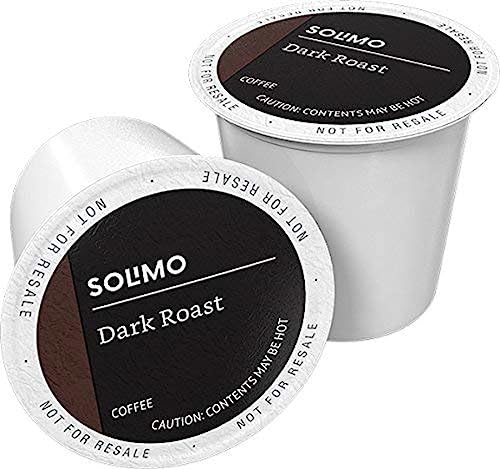Solimo Dark Roast Coffee Pods, 100% Arabica, Compatible with K-Cup Brewers