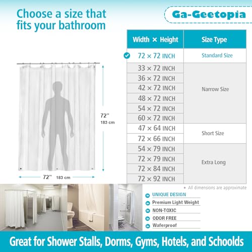 Ga-Geetopia 72x72 Water Cube EVA Shower Curtain Liner - Lightweight & Durable
