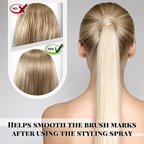 Nuenen 2 Pcs Black Smoothing and Sectioning Hair Brush Set with Double-Sided Edge Comb