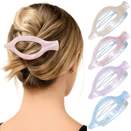Mesovor 4 Pack French Flat Hair Claw Clips 4.72" Duckbill