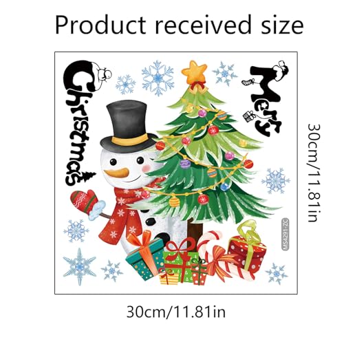Christmas Toilet Seat Decals Snowman & Tree Waterproof Self-Adhesive Set