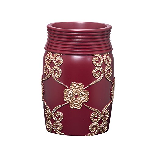 Vlegant Rosa Burgundy/Gold Tumbler - Elegant Bathroom Accessory