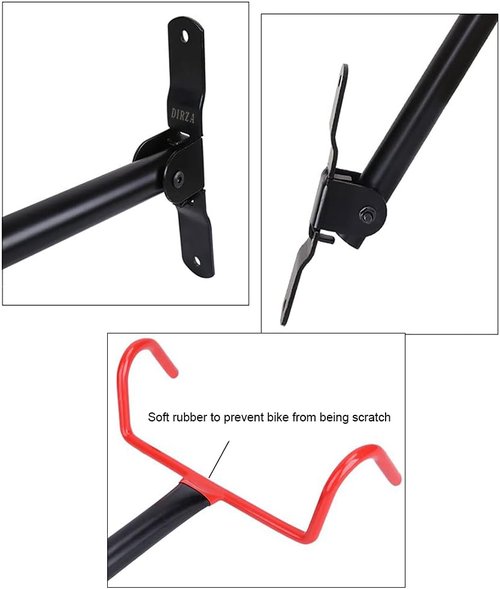 Dirza Bike Wall Mount | Foldable Bicycle Storage Rack - 2 Pack for Indoor Garage Use