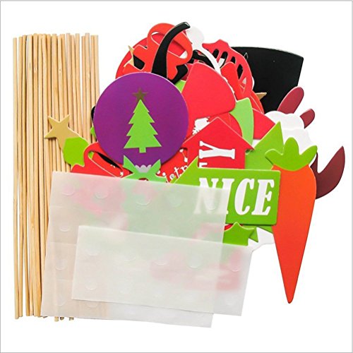 28PCS Christmas Party Photo Booth Props for Fun Decorations