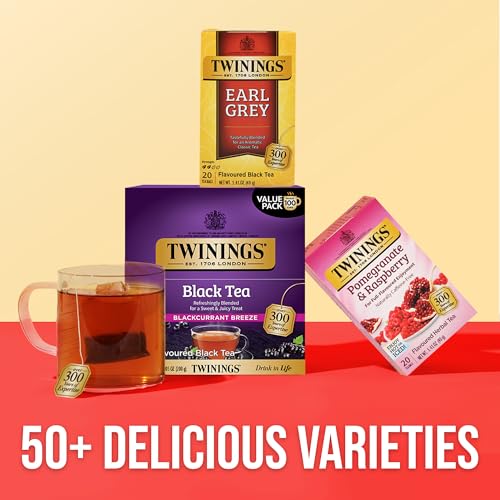 Twinings Blackcurrant Breeze Black Tea, 100 Individually Wrapped Bags