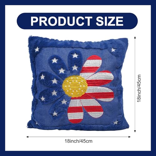 GAGEC 18x18 Inch Patriotic Flag Pillow Covers Set of 2 - American Stars & Stripes Decor