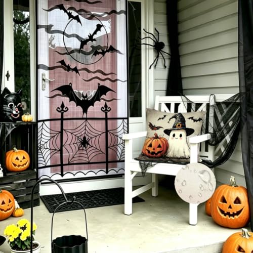 Waterproof Halloween Ghost Pillow Covers, 18x18 Pumpkin Decor