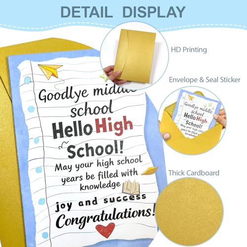 8th Grade Graduation Card Book with Envelope - Keepsake Gift