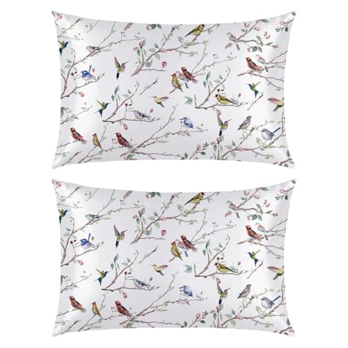 Standard Size White Satin Pillowcases (20" x 26") - 2PCS by Horaldaily