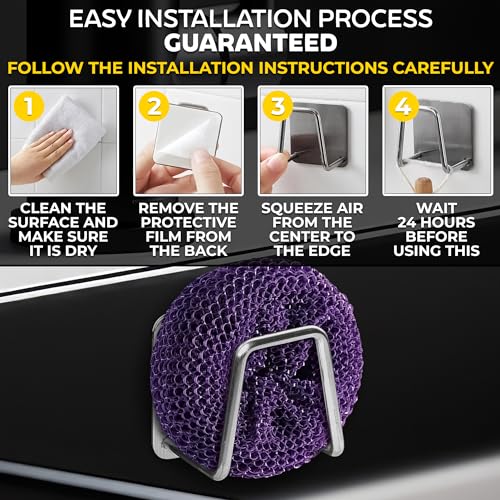 NADOBA Silver Stainless Steel Sink Sponge Holder Rust-Resistant Kitchen Organizer