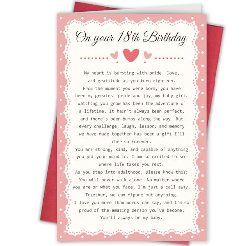 18th Birthday Card for Daughter - Heartfelt Gift from Parents