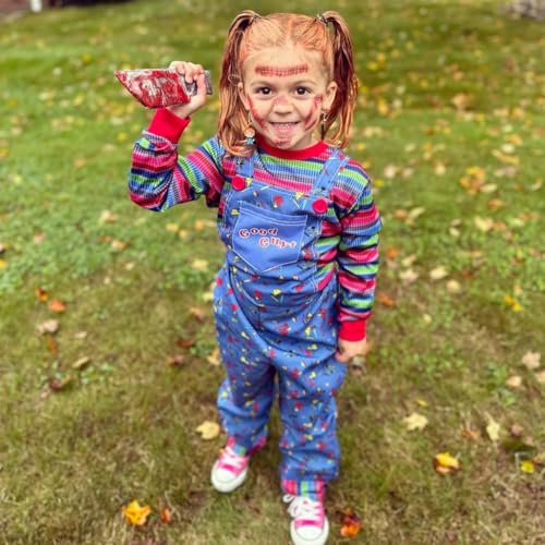 Halloween Chucky Scar Temporary Tattoos - 25 Sheets Realistic Waterproof Zombie Stitches Makeup