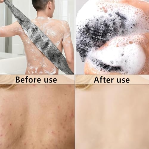 Teshee 2Pcs Japanese Exfoliating Shower Towel 48" Extra Long Body Scrubber