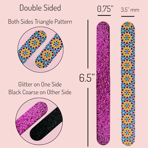 ALAZCO 20-Piece Professional Nail Files & Emery Boards, Coarse and Medium Grit