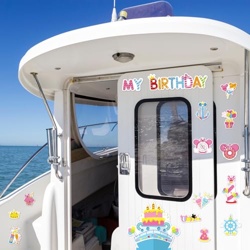 Birthday Cruise Magnets - 16 Pack Cute Magnetic Stickers for Party Decor