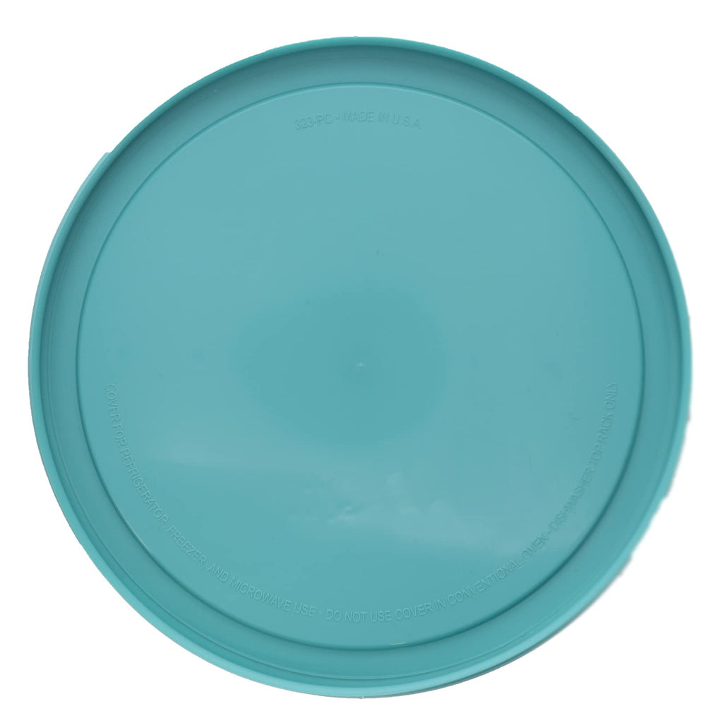 Pyrex 323-PC 1.5qt Sun Bleach Turquoise Mixing Bowl Food Storage Replacement Lids (2-Pack) - Made in USA
