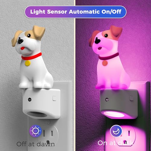 L LOHAS 3D Cute Puppy Night Light with Dusk to Dawn Sensor
