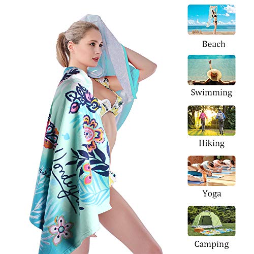 Multicolor Microfiber Beach Towel - Quick Dry, Sand-Free, 30x60 inch