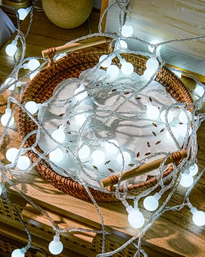 Globe String Lights 59 Ft 100 LED with Remote Timer, Cool White (Variation: Globe)