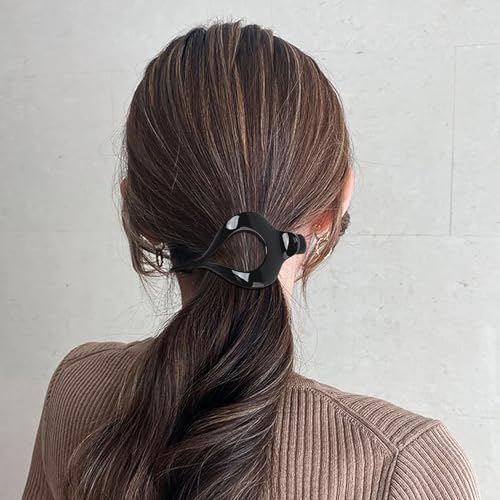 JazSwirl Large Flat Claw Clips for Thick and Thin Hair, Durable PC Plastic