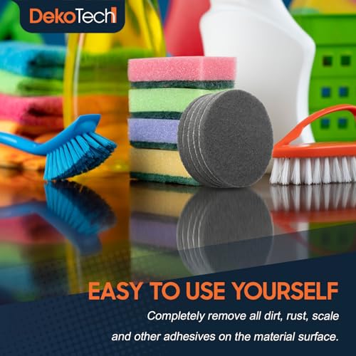 DekoTech 5-Inch Hook & Loop Scouring Pads - Heavy-Duty Abrasive Set (5 Pack)