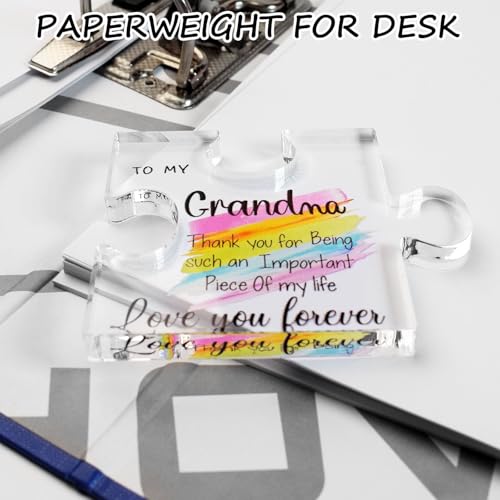 Personalized Engraved Acrylic Photo Puzzle Block for Grandma