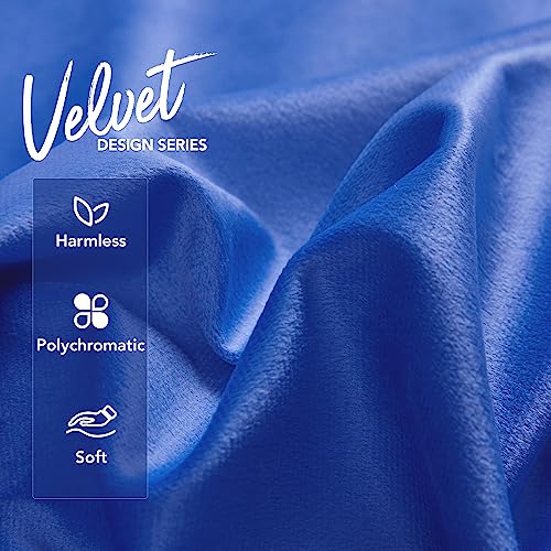 Deconovo Velvet Throw Pillow Covers | 24x24 Inch, 2 Pack, Soft Royal Blue