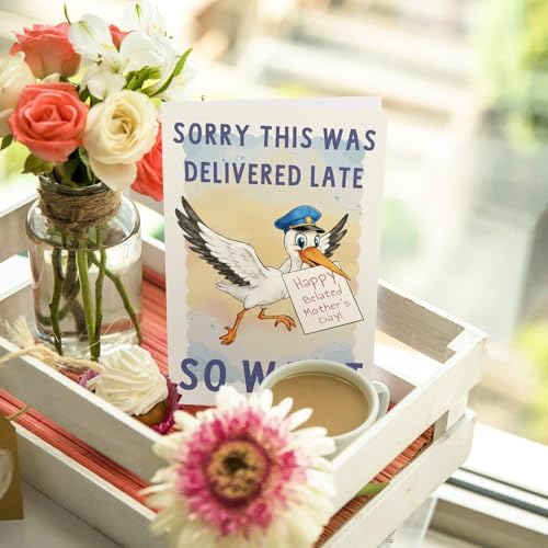 Funny Belated Mother's Day Card - Humorous Greeting for Mom, Wife, Grandma