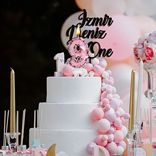Glitter Pink Butterfly Number 9 Birthday Candle for Cakes