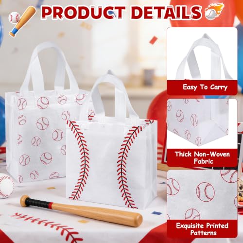 Soarvita 12 Pack Baseball Goodie Bags - Reusable Party Favor Bags