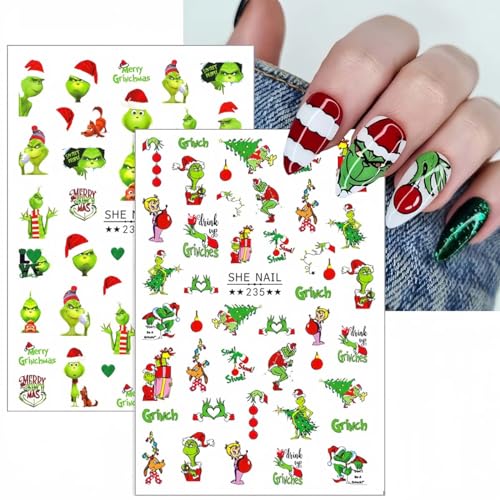 Christmas Nail Art Stickers 3D Self-Adhesive Winter Xmas Decals