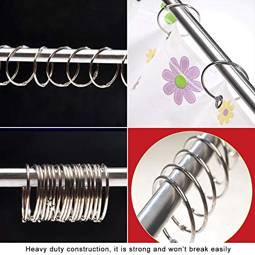 Coideal 2-Inch Metal Shower Curtain Rings - 20 Pack Heavy Duty Silver Loops