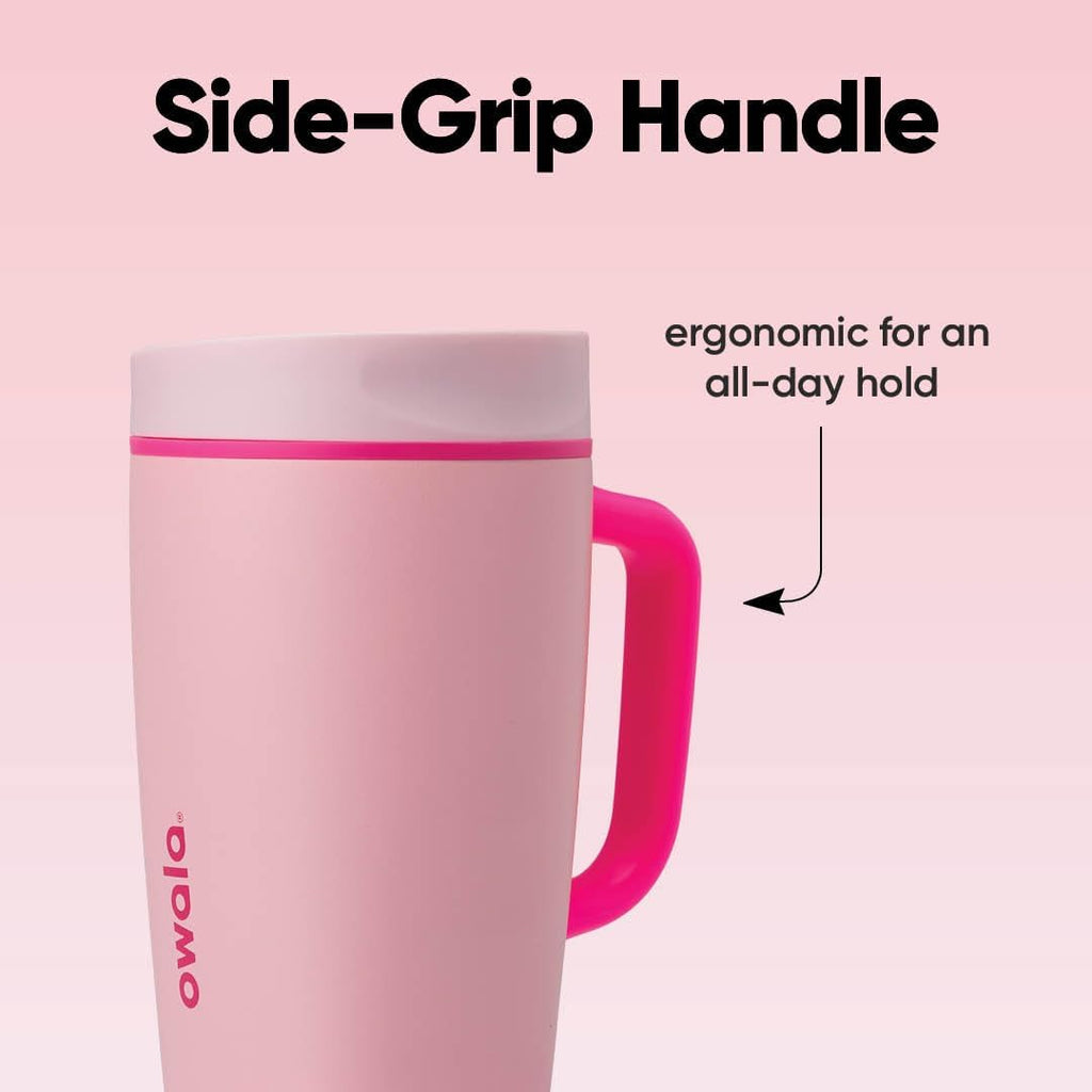 Owala SmoothSip Slider Travel Mug - 12oz Stainless Steel Insulated, Leak Proof, Hot & Cold Drinks, BPA Free | Pucker Up