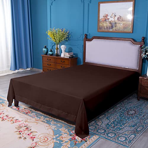 NTBAY Twin Flat Sheet - Dark Brown Microfiber, 66 x 96