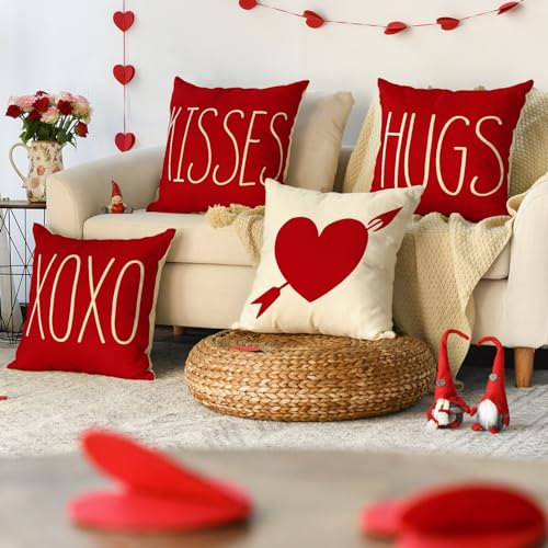 AVOIN colorlife Valentine's Day Throw Pillow Cover 17.7" - Set of 4