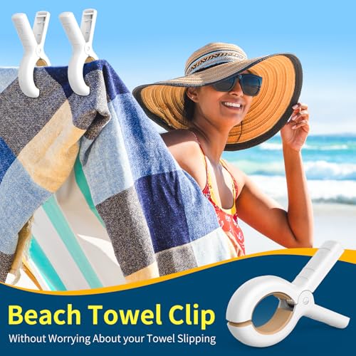 Senbowe Heavy Duty Beach Towel Clips - 12 Pack Windproof Clothes Pins