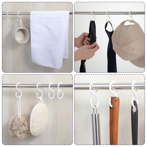 15 Pcs White Plastic S Hooks - Durable & Rust-Free Hanging Solution
