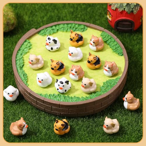 60 Mini Resin Dog Ducks – Cute Figurines for Cake Decoration