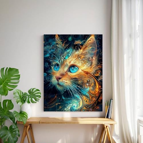 Cat Diamond Art Kit for Adults - 5D DIY Full Drill Painting 12x16"