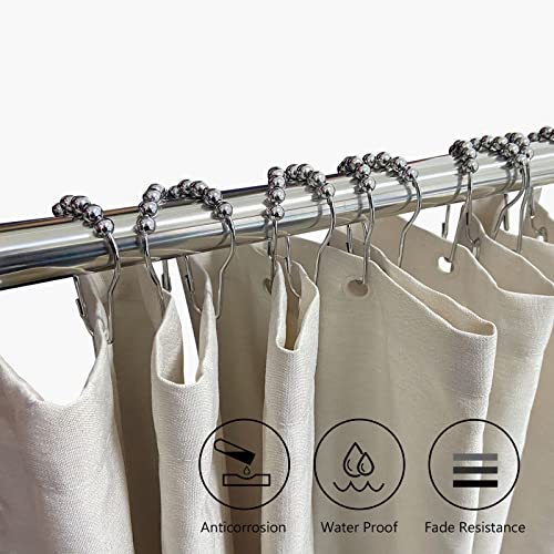 Naiture Stainless Steel Shower Curtain Hooks - Set of 12, Chrome