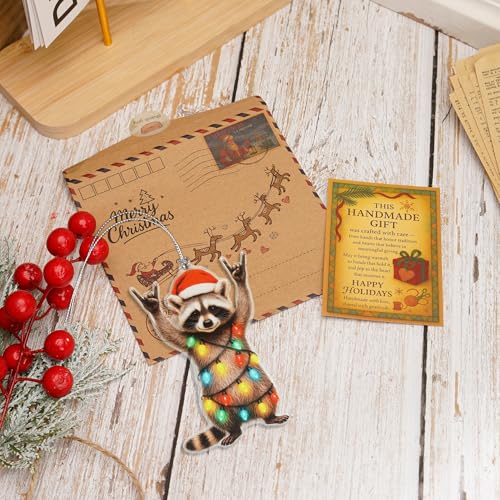 Funny Raccoon Christmas Ornament Raccoon4 - Premium Hardwood Holiday Decor