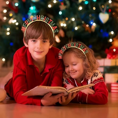 COCIDE Christmas Rhinestone Crystal Headband Holiday Hair Accessory