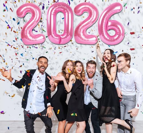 40 Inch Pink Number Balloons - 2026 Graduation Decorations