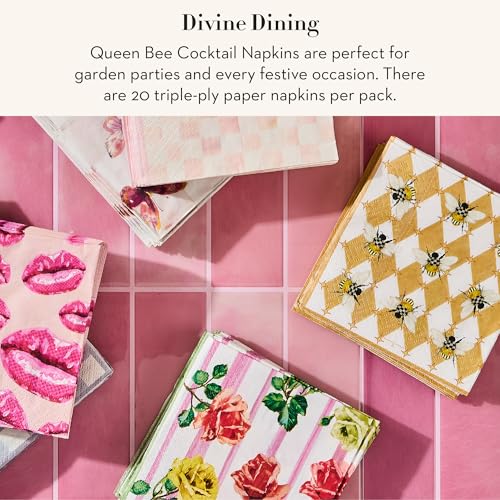 Queen Bee Decorative Cocktail Napkins - Pack of 20, Triple-Ply