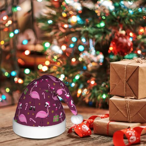 Christmas Santa Hat Plush Hat for Men Women New Year Holiday Party Black13 Variation