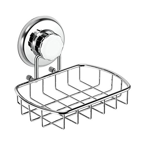 HASKO Rustproof Stainless Steel Suction Cup Soap Dish for Shower Wall