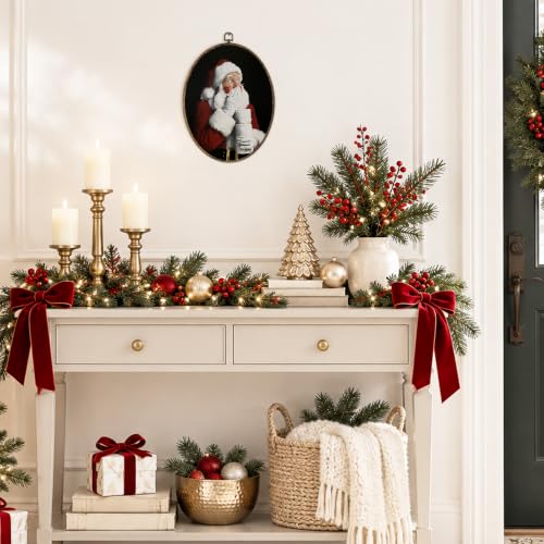 Funny Christmas Santa Bathroom Oval Wall Art - Santa Bathroom Variation